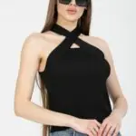 Çapraz Askılı Yazlık Triko Bluz