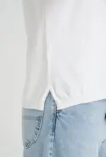 İnce Triko Polo Yaka Düğmeli T-Shirt - Görsel 4