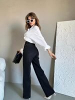 Yüksek Bel Siyah Palazzo Jean