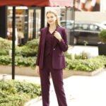 Mürdüm Double İtalyan Blazer Ceket Yelek ve Pantolon Takım