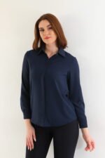Jessica Basic Lacivert Gömlek - Görsel 2