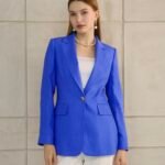 Mavi Keten Blazer Ceket