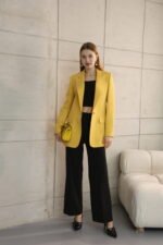 Siyah Uzun Slim Fit Blazer Ceket - Görsel 3