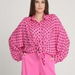 Puantiyeli Yarasa Kol Cotton Gömlek Pantolon Takım