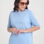 Kısa Kollu Bisiklet Yaka Basic Triko Bluz