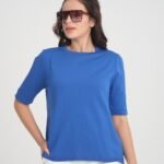 Kısa Kollu Bisiklet Yaka Basic Triko Bluz