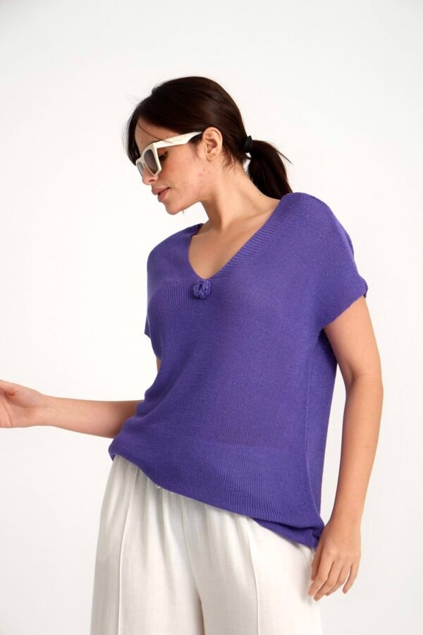 Çiçek Detaylı Bluz - Görsel 5