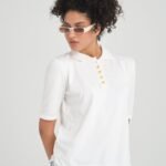 İnce Triko Polo Yaka Düğmeli T-Shirt