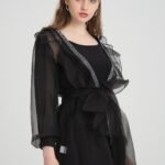 Taş İşlemeli Organze Gömlek ve Askılı Bluz