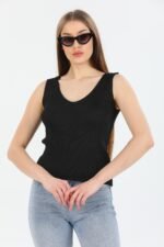 Ön Arka V Yaka Yazlık Triko Body - Görsel 3