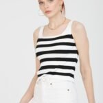 Kalın Çizgili Yazlık Triko Bluz Atlet