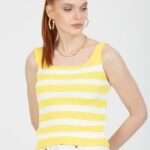 Kalın Çizgili Yazlık Triko Bluz Atlet