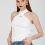 Çapraz Askılı Yazlık Triko Bluz