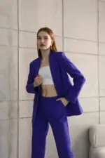 Double İtalyan Blazer Ceket Pantolon Takım - Görsel 6