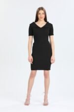 Yakalı Midi Boy Elbise