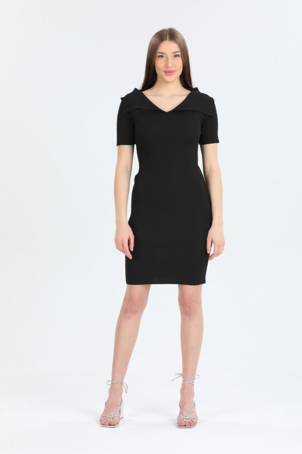 Yakalı Midi Boy Elbise - Görsel 2