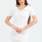 Yakalı Midi Boy Elbise