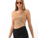 Taş Detay Örme Crop