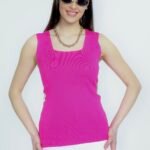 Kare Yaka Kalın Askılı Yazlık Triko Bluz Atlet