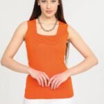 Kare Yaka Kalın Askılı Yazlık Triko Bluz Atlet