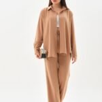 Cotton Pul Detaylı Gömlek Pantolon Takım