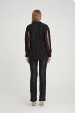 Jessica Pul Payet Organze Tül Kol Detaylı Gömlek - Görsel 2