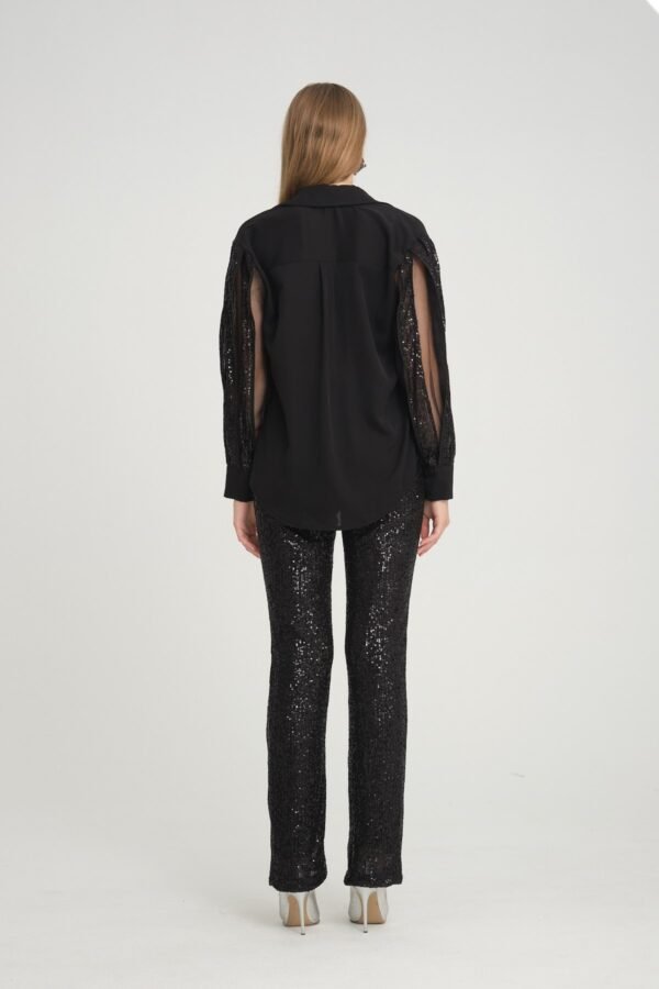 Jessica Pul Payet Organze Tül Kol Detaylı Gömlek - Görsel 2