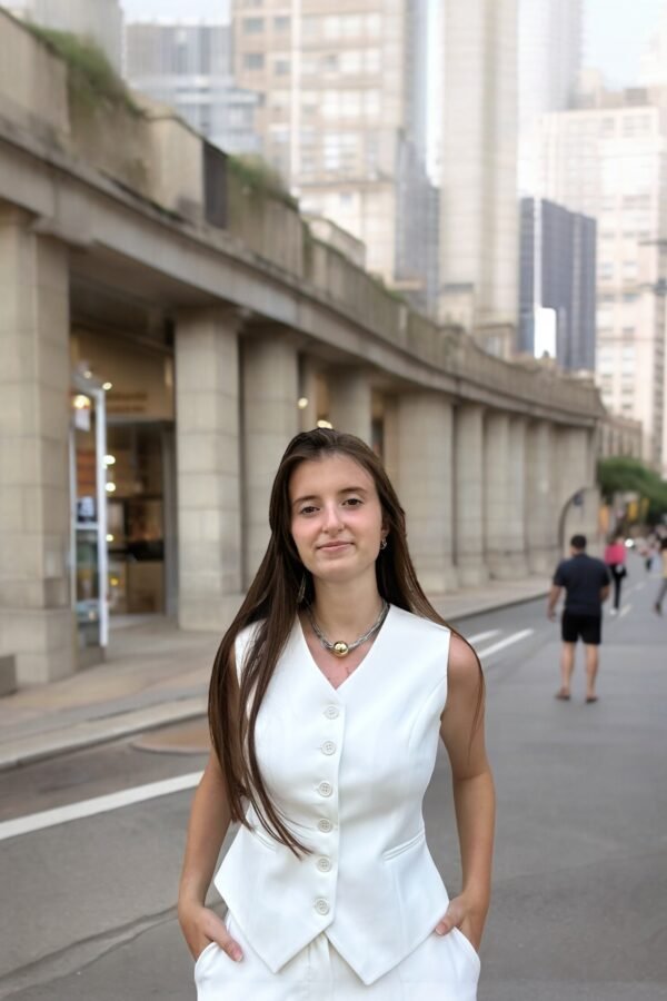 Double İtalyan Slim Fit Gri Yelek - Görsel 9