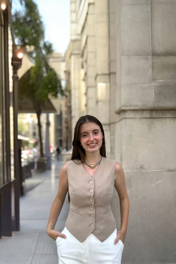 Double İtalyan Slim Fit Gri Yelek - Görsel 10