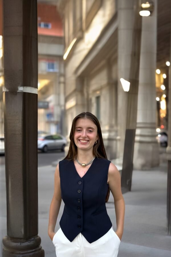 Double İtalyan Slim Fit Gri Yelek - Görsel 7