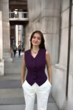 Double İtalyan Slim Fit Gri Yelek - Görsel 8