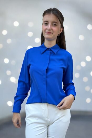 Jessica Basic Saks Mavisi Gömlek