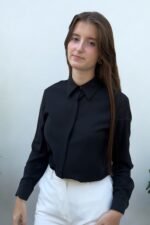 Jessica Basic Saks Mavisi Gömlek - Görsel 2