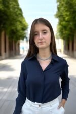 Jessica Basic Saks Mavisi Gömlek - Görsel 3