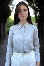 Jessica Basic Saks Mavisi Gömlek - Görsel 6