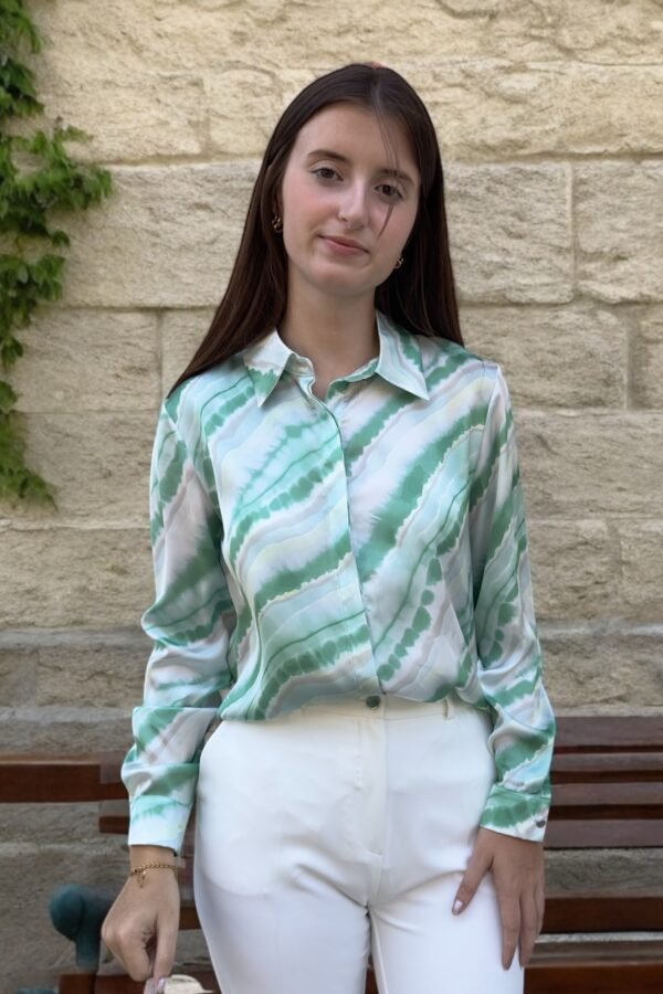 Baskılı Jessica Kumaş Gömlek - Görsel 2