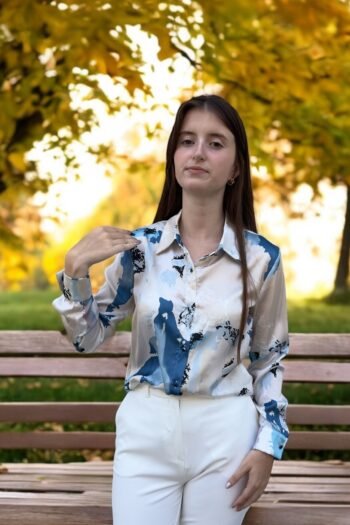 Baskılı Jessica Kumaş Gömlek