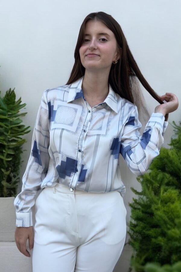 Baskılı Jessica Kumaş Gömlek - Görsel 2