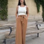 Double İtalyan Kuşaklı Bol Paça Kahverengi Pantolon