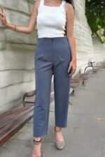 Double İtalyan Pensli Zra Model Yeşil Pantolon - Görsel 5