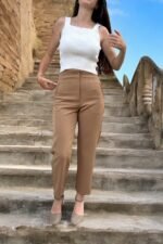 Double İtalyan Pensli Zra Model Yeşil Pantolon - Görsel 6