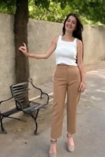 Double İtalyan Pensli Zra Model Kahverengi Pantolon