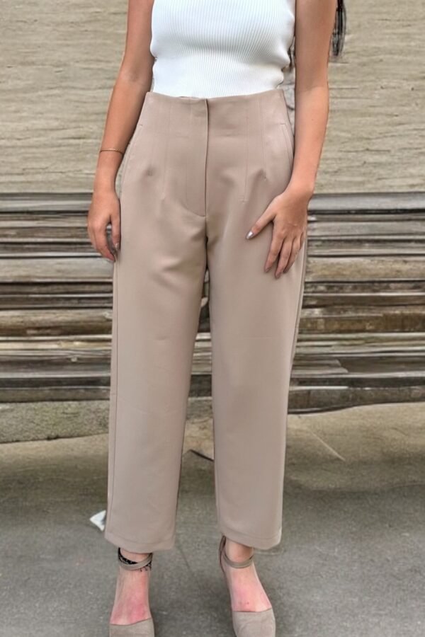 Double İtalyan Pensli Zra Model Yeşil Pantolon - Görsel 4