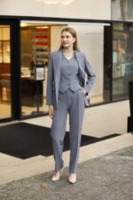 Gri Double İtalyan Blazer Ceket Yelek ve Pantolon Takım