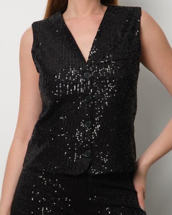 Gümüş Pul Payet Yelek - Görsel 2