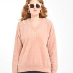 Pudra V Yaka İşleme Detay Yumoş Kazak