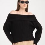 Siyah Madonna Yaka Fitilli Kazak