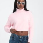 Pembe Boğazlı Crop Kazak