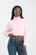 Pembe Boğazlı Crop Kazak