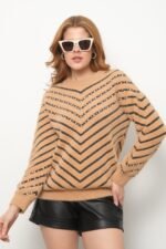 Beyaz Bisiklet Yaka Taş İşlemeli Triko Kazak - Görsel 2